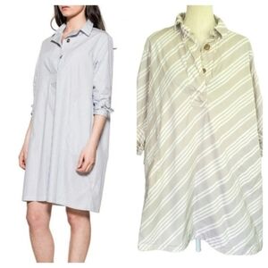 Bagutta "Selene" Gray & White Striped Shirt Dress